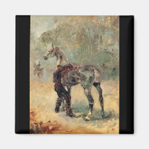 Artilleryman and his horse by Toulouse-Lautrec Refrigerator Magnets
