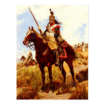 Artilleur un Cheval Carte Postale