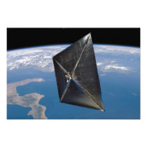 Artist concept of NanoSail-D in space