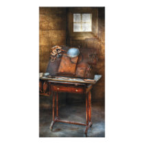 Artist - The etching table Personalized Photo Card