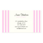 Artistic Abstract Retro Stripes Pink White Business Card Template