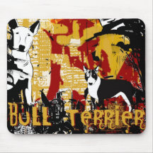 Artistic Bull Terrier Dog Breed Design Mouse Pad