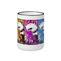 Artistic Bull Terrier Dog Breed Design Mugs
