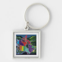 Artistic Canadian Map and MapleLeaf Key Chain