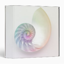 Artistic coloured nautilus image 3 ring binder