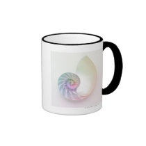 Artistic coloured nautilus image mugs