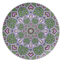 Artistic decorative plate with kaleidoscope design