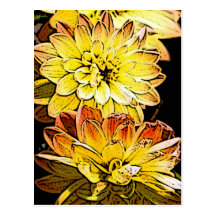 artistic flowers post card