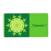 Artistic green mandala personalized shipping label