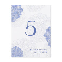 Artistic Hydrangeas Table Number Cards Postcard