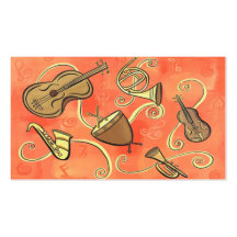 Artistic instrument mix music instructor cards business cards