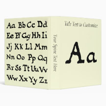 Artistic Letter "A" Woodcut Woodblock Initial Vinyl Binders