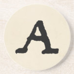 Artistic Letter "A" Woodcut Woodblock Initial