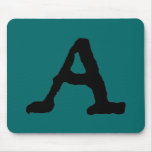 Artistic Letter "A" Woodcut Woodblock Initial Mouse Pads