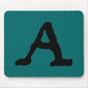 Artistic Letter "A" Woodcut Woodblock Initial mousepads