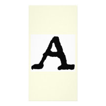 Artistic Letter "A" Woodcut Woodblock Initial Custom Photo Card