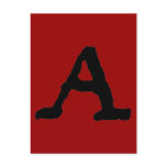 Artistic Letter "A" Woodcut Woodblock Initial