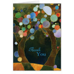Artistic Love Trees Wedding Thank You Folded Cards