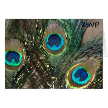 Artistic Peacock Wedding RSVP Greeting Cards