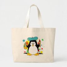 Artistic Penguin Canvas Bags