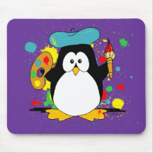 Artistic Penguin Mouse Pads
