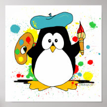 Artistic Penguin Print