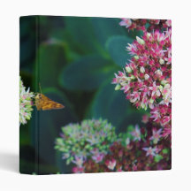 Artistic Rendition of Butterfly Perched on Flowers Binders