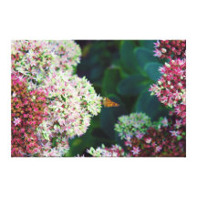 Artistic Rendition of Butterfly Perched on Flowers Gallery Wrap Canvas