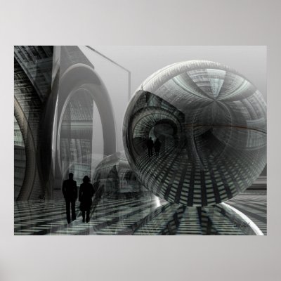 Artistic sci-fi poster "Walking in an alien world" by walstraasart