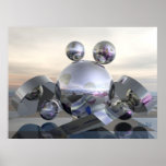 Artistic sci-fi poster with reflecting worlds posters