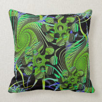 Artistic Spirals and Fantasy Flowers Pillow pillows