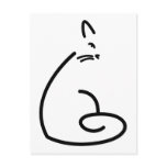 Artistic Swirly Cat Silhouette Postcard