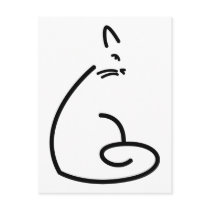 Artistic Swirly Cat Silhouette Postcard