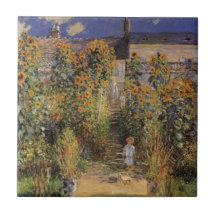Artist's Garden at Vetheuil by Monet, Vintage Art Tiles