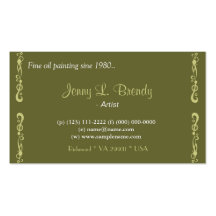 Artists, gardener, farmer, teacher business cards