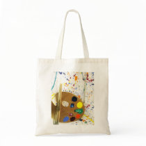 Artists Paint Splatter And Pallet of Paint Bags