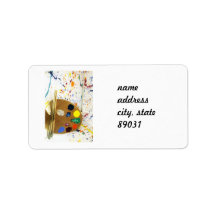 Artists Paint Splatter And Pallet of Paint Personalized Address Labels