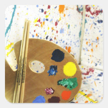 Artists Paint Splatter And Pallet of Paint Sticker