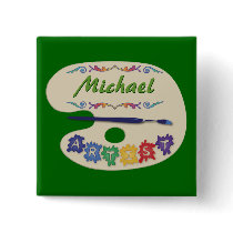 Artist's Pallet Name Badge
