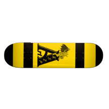 ArtKSZP Logo mit Kleine Golem schwarz gelb design Bedruckte Skateboarddecks