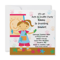 Arts & Crafts Birthday Party Custom Invitation