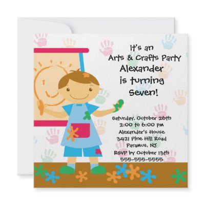 Arts & Crafts Birthday Party by celebrateitinvites