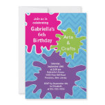 Arts & Crafts Kids Paint Birthday Party Announcement
