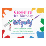 Arts & Crafts Kids Paint Birthday Party Personalized Invite