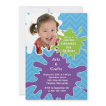 Arts & Crafts Kids Paint Photo Birthday Party Personalized Invitation