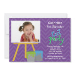 Arts & Crafts Kids Paint Photo Birthday Party Personalized Invite