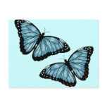 Artsy Blue Butterflies Post Card