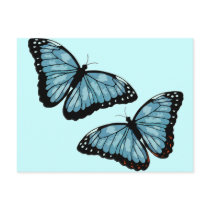 Artsy Blue Butterflies Post Card