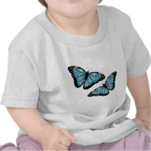Artsy Blue Butterflies Tshirt