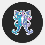 artsy colourful squid design stickers